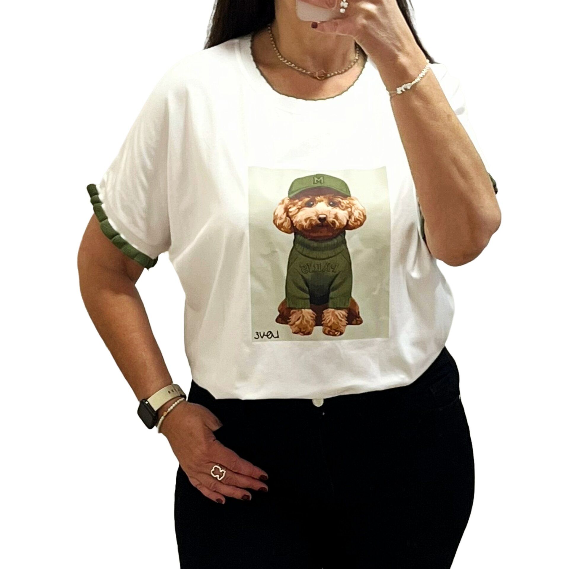 Camiseta perrito color caqui - 2