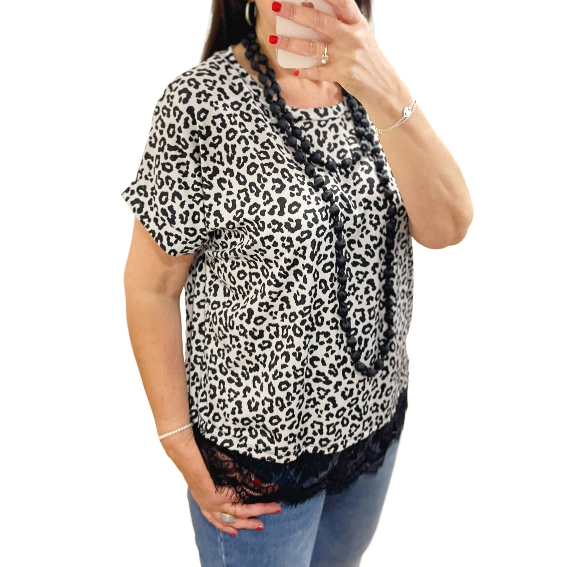 Top lencero animal print negro - 2