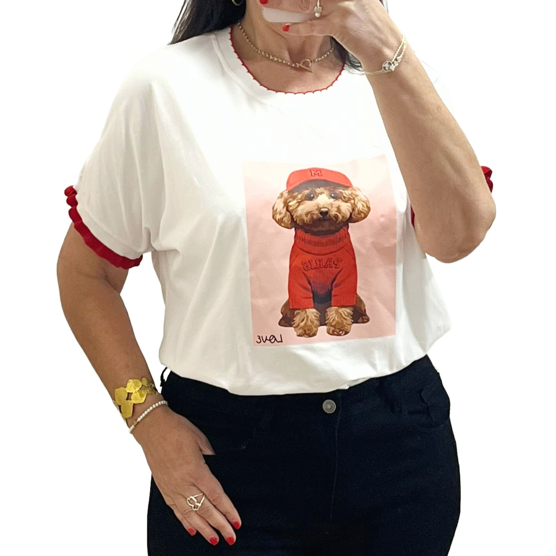 Camiseta perrito color rojo - 2