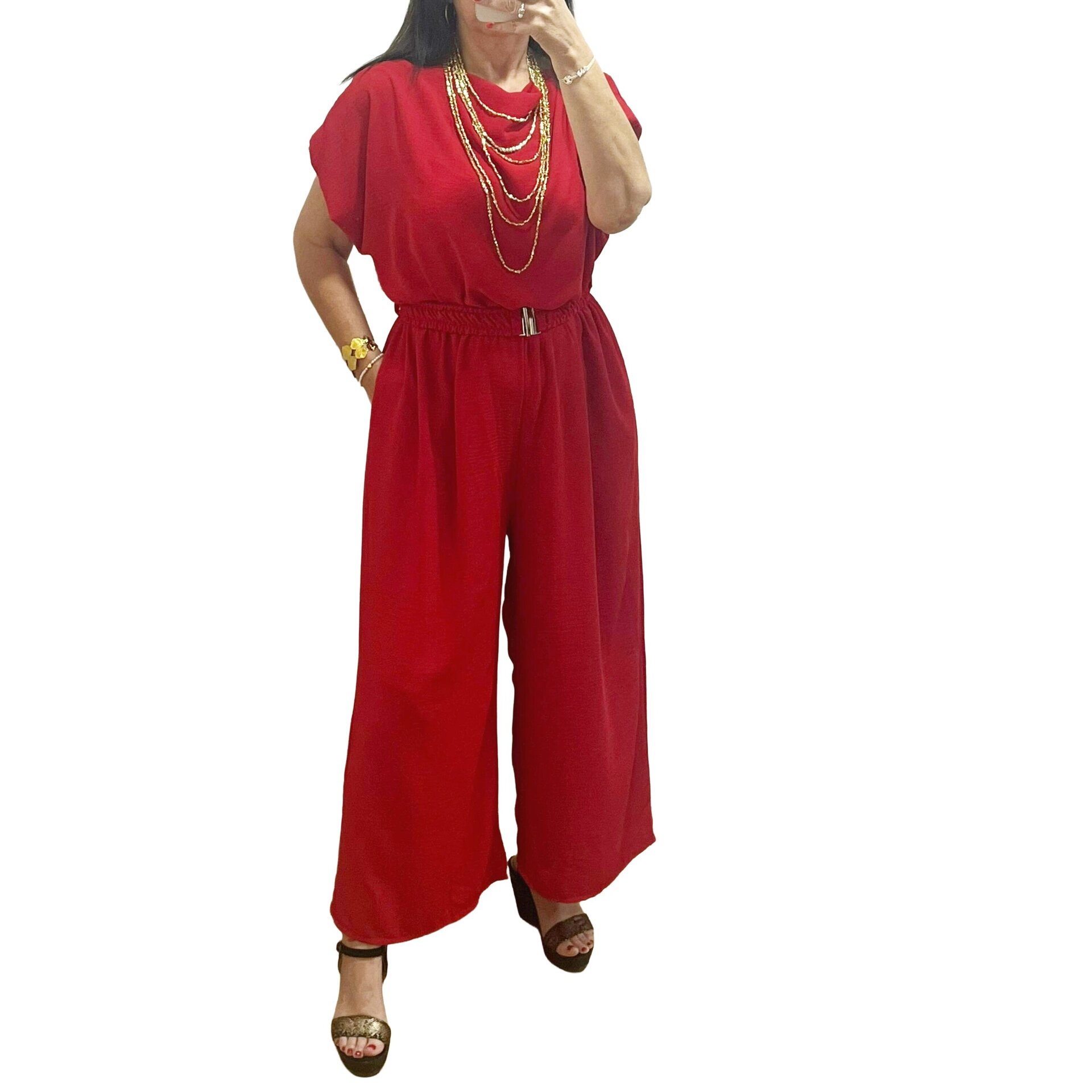 Mono palazzo color rojo - 2