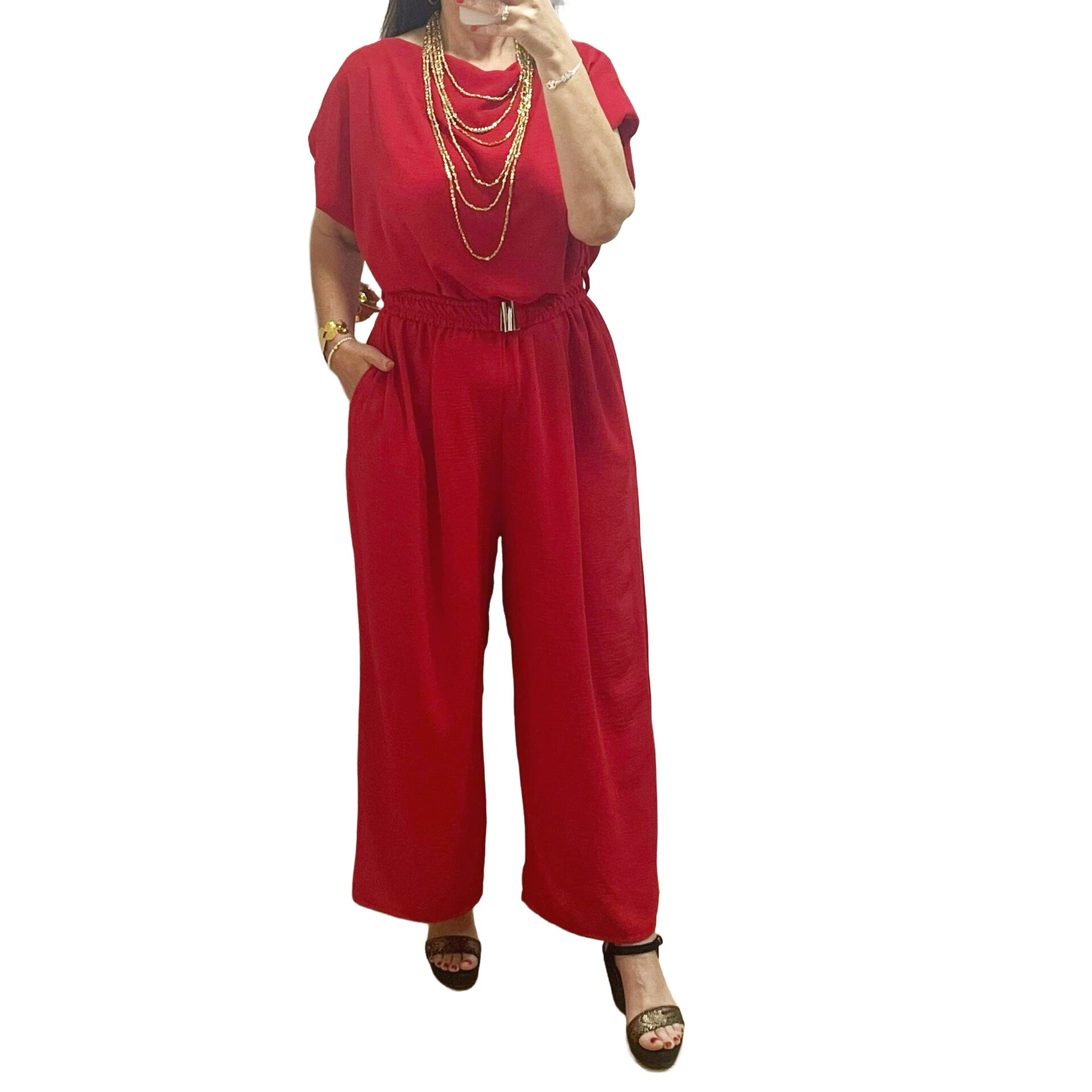 Mono palazzo color rojo - 1