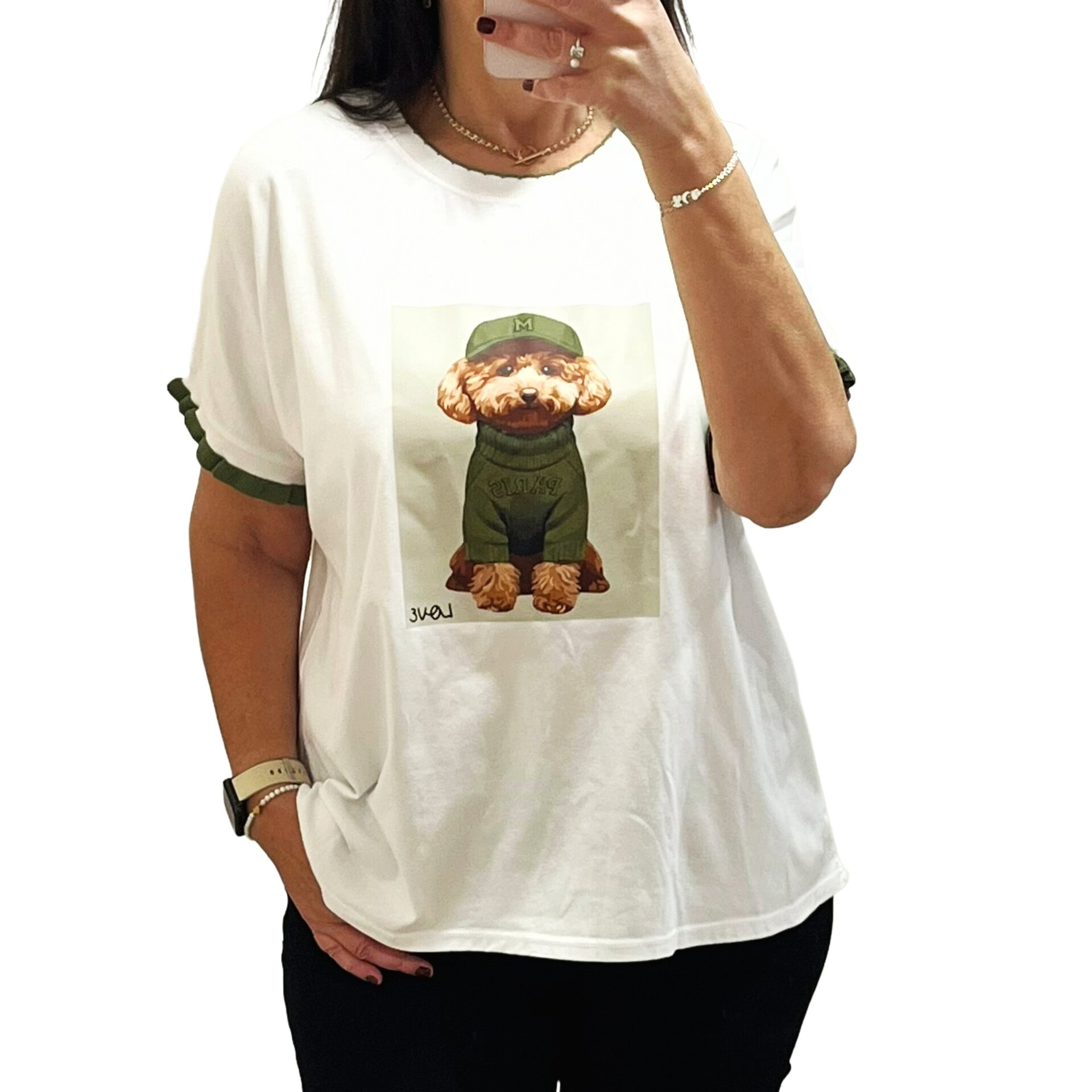 Camiseta perrito color caqui - 1