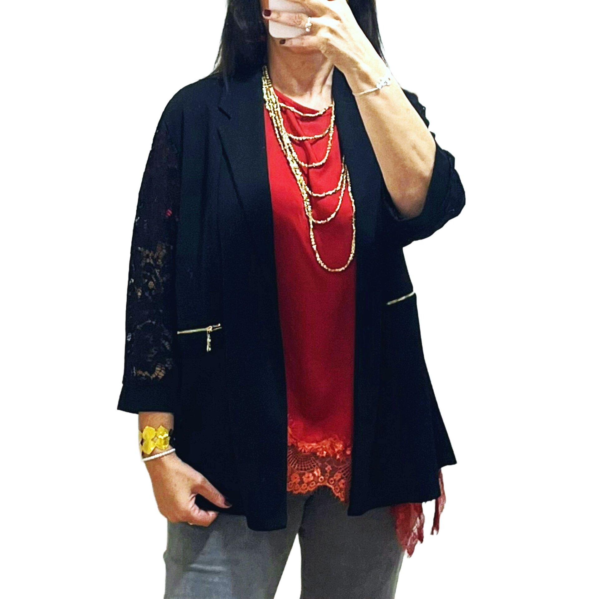 Chaqueta encaje negra - 1