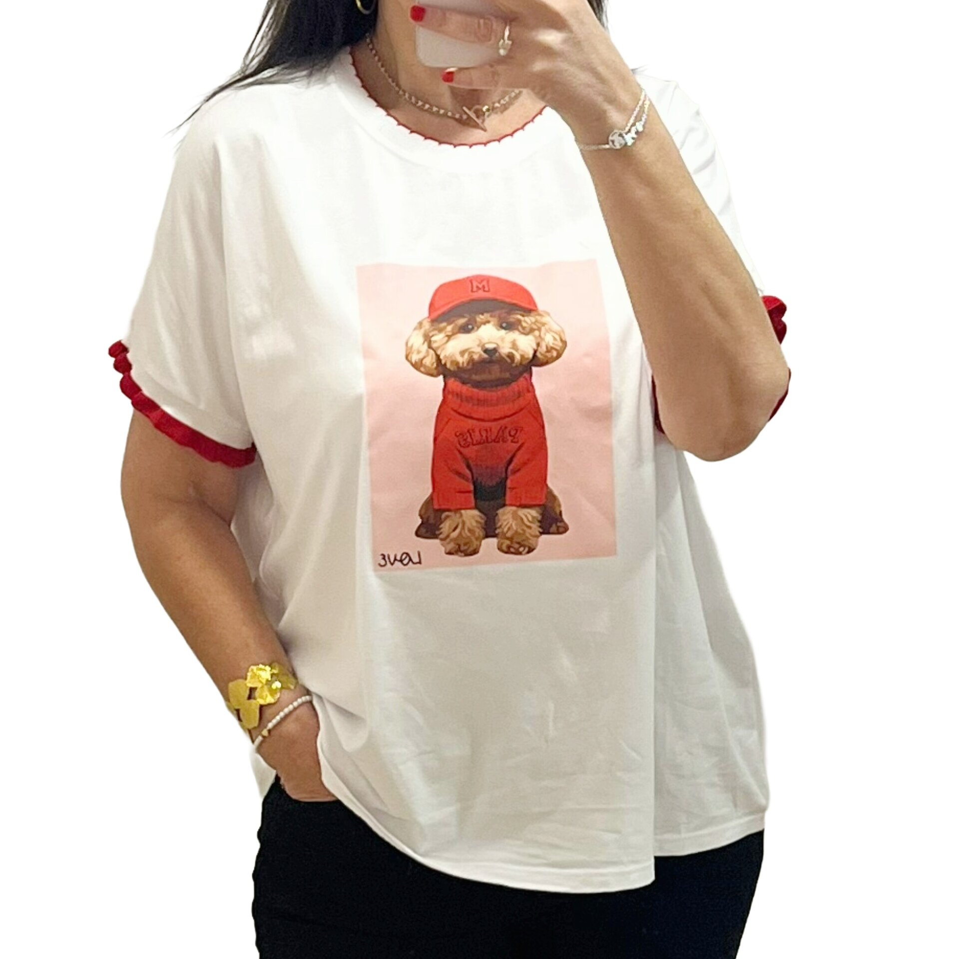 Camiseta perrito color rojo - 1