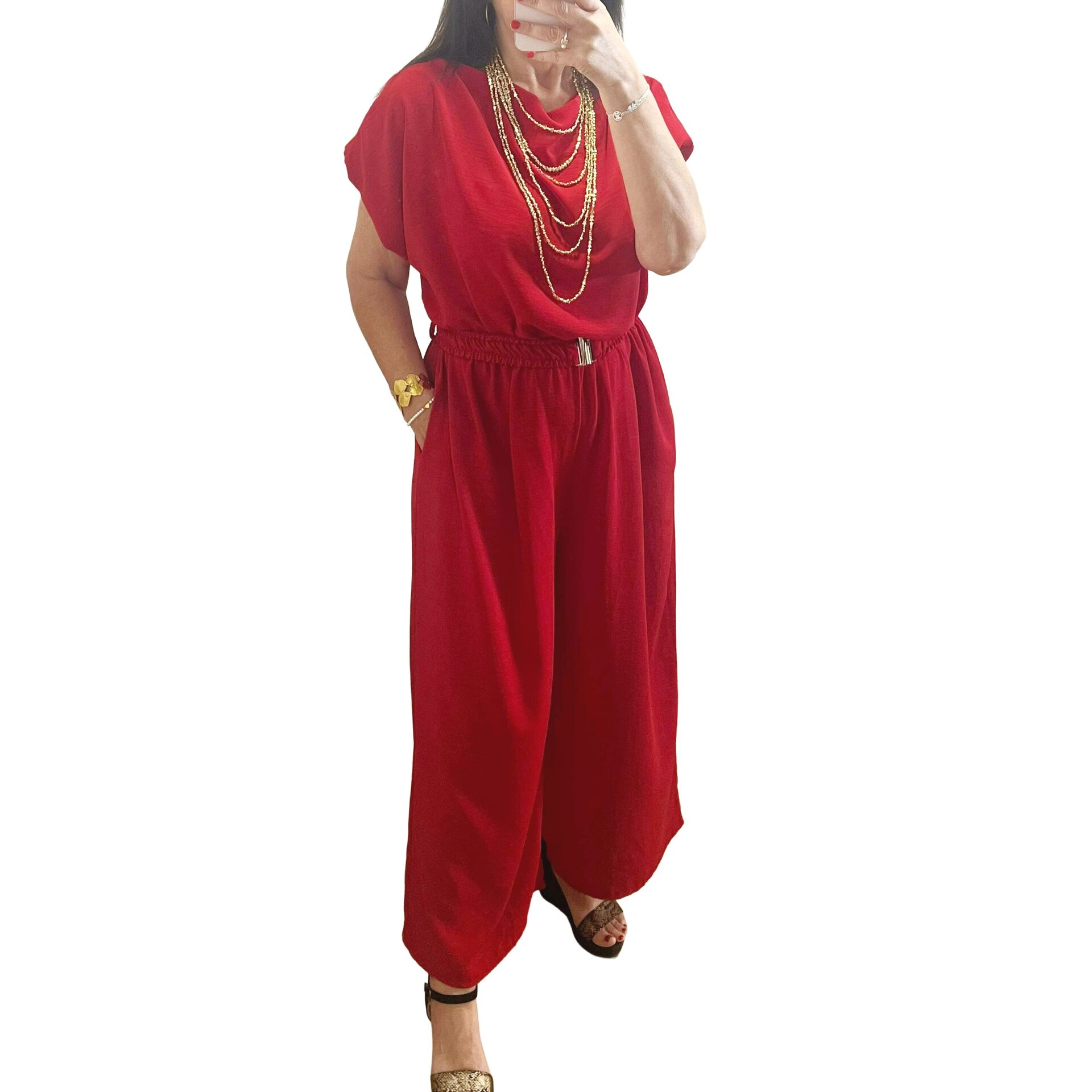 Mono palazzo color rojo - 3